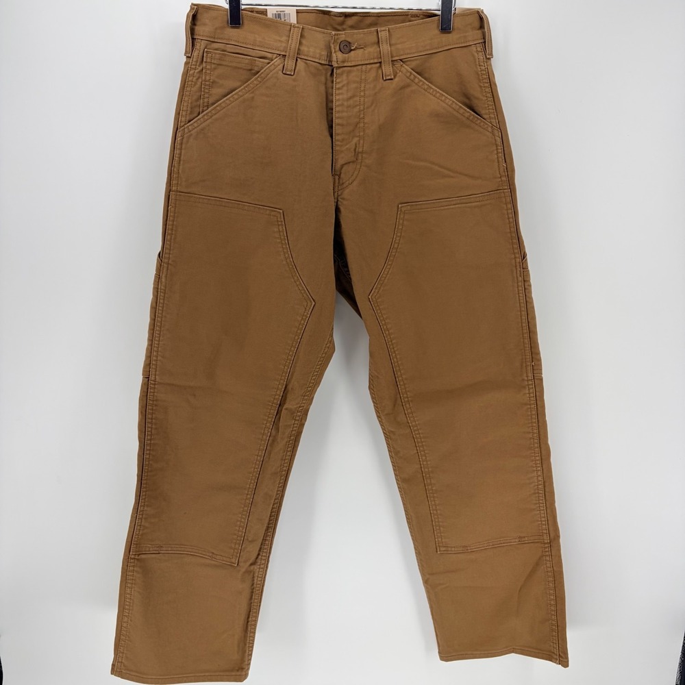 NWT Levi's 565 Double Knee Work Pants Utility Canvas Brown Stretch 32x30